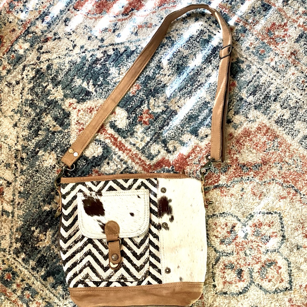 Myra Bag chevron cowhide shoulder bag